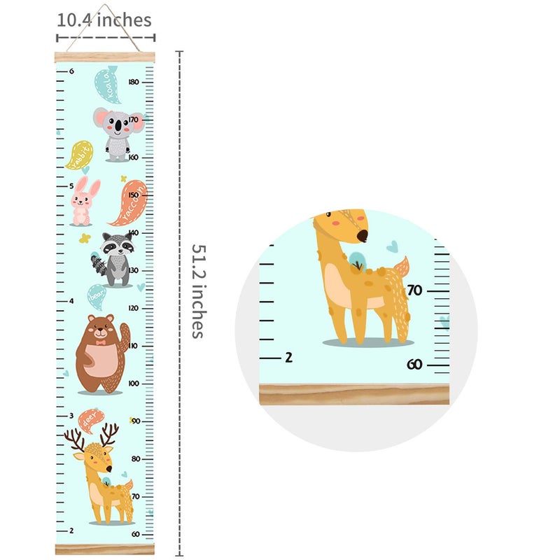 Lvpai Animals Growth Chart for Kids, Baby Height Chart, Canvas Height Measuring Rulers for Boys Girls (Animals 4) - Image 3