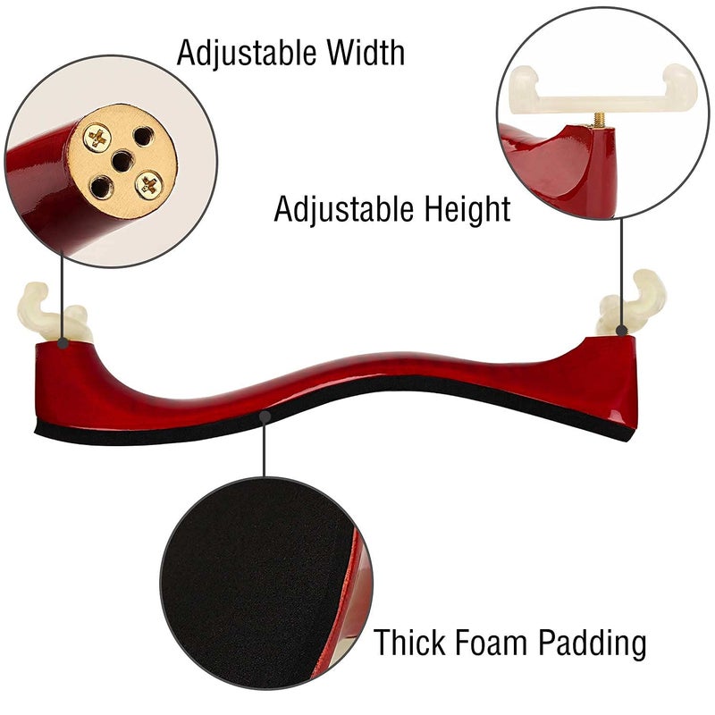 LMS Violin Shoulder Rest for 1/2 Size, Adjustable Shoulder Rest for Violin, with Height Adjustable Feet Comfortable Foam Pad for Kids Adults (1/2) - Image 5