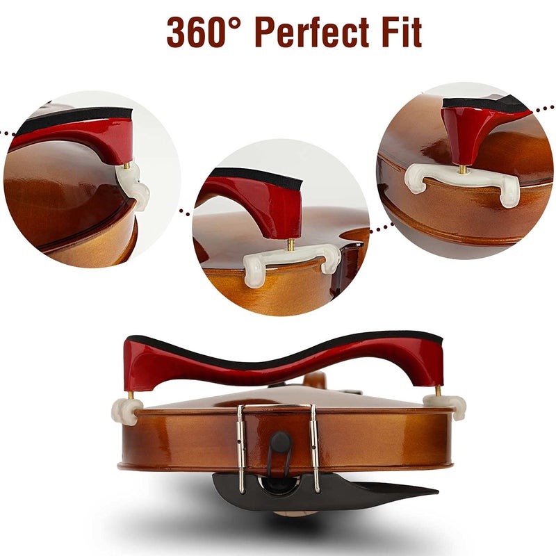 LMS Violin Shoulder Rest for 1/2 Size, Adjustable Shoulder Rest for Violin, with Height Adjustable Feet Comfortable Foam Pad for Kids Adults (1/2) - Image 4
