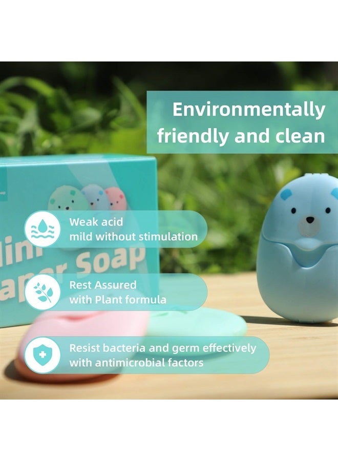 BAIKAFU 6 Boxes (300 Sheets) Mini Portable Disposable Travel Paper Soap Sheets Foaming Hand Washing Bath Scented hand soap for Indoor, Outdoor, Travel, Camping Hiking - Image 2
