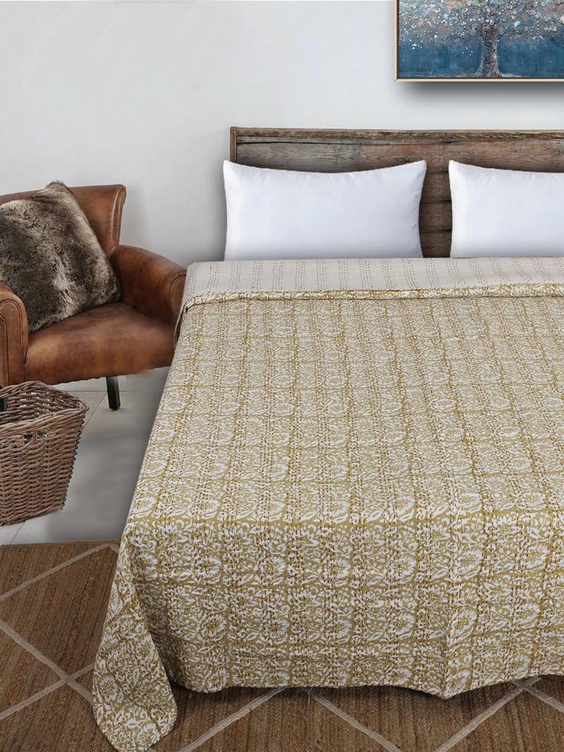 BOHEKANT Handicraft Cotton Hand Embroidery Kantha Quilt Kantha Bed Cover Handmade Kantha Bedspread Kantha Blanket Throw20 King - Image 2