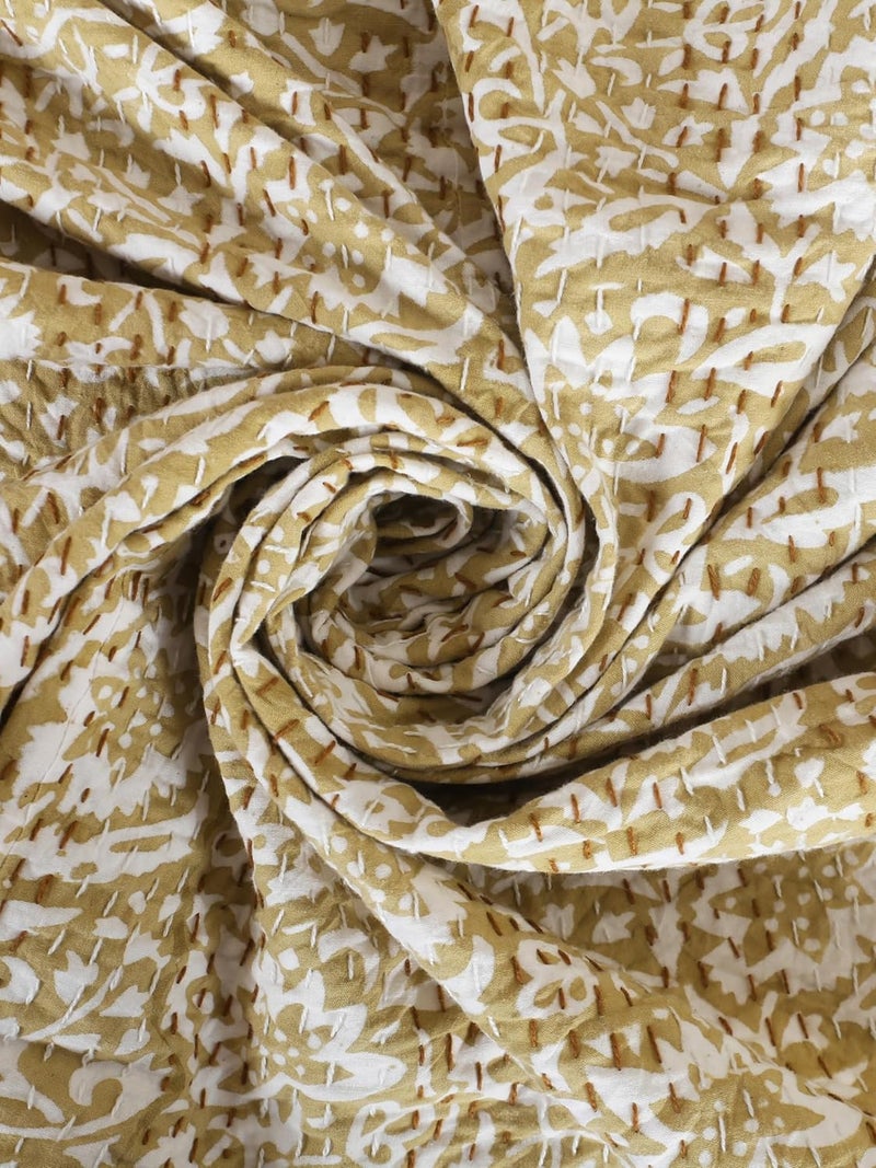 BOHEKANT Handicraft Cotton Hand Embroidery Kantha Quilt Kantha Bed Cover Handmade Kantha Bedspread Kantha Blanket Throw20 King - Image 4