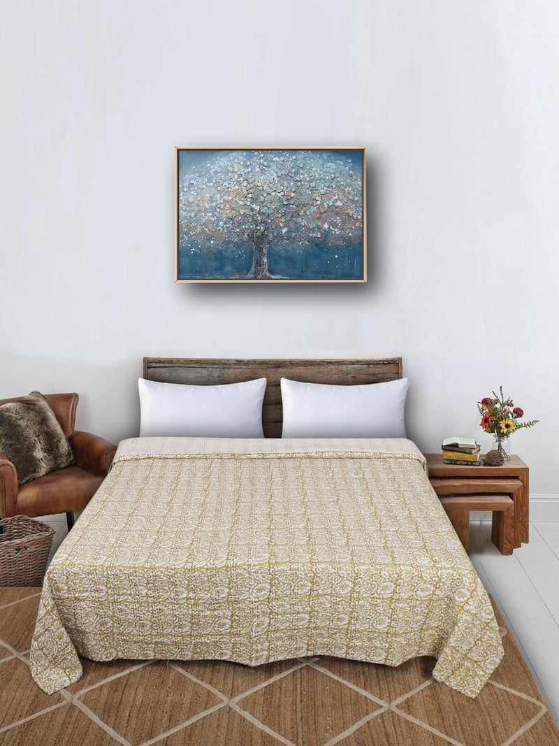 BOHEKANT Handicraft Cotton Hand Embroidery Kantha Quilt Kantha Bed Cover Handmade Kantha Bedspread Kantha Blanket Throw20 King - Image 1
