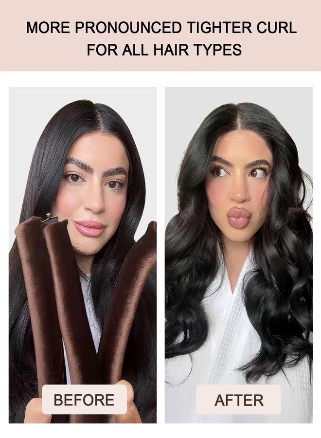 BLUSHIA Overnight Curls Heatless Hair Curler No Heat Satin Heatless Curling Rods Foam Sponge Hair Rollers for Short Long Hair - Brown (Pack of 3) - Image 4