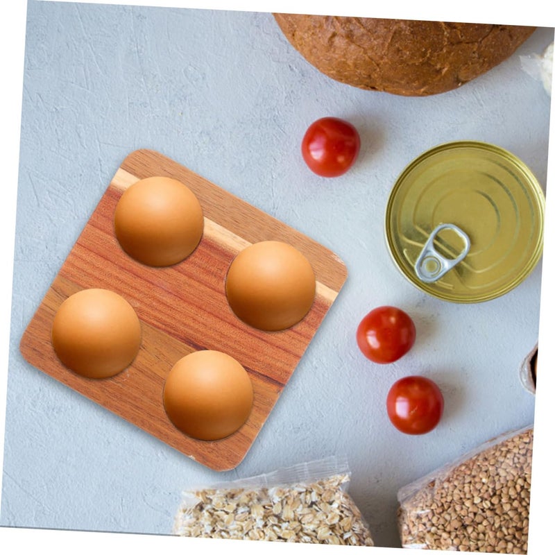 Wooden Egg Tray Rustic Egg Organizer Container For Refrigerator 2 Pieces - Image 3