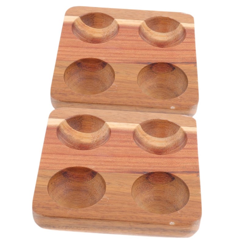 Wooden Egg Tray Rustic Egg Organizer Container For Refrigerator 2 Pieces - Image 2