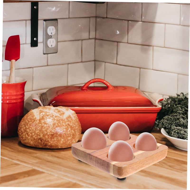 Wooden Egg Tray Rustic Egg Organizer Container For Refrigerator 2 Pieces - Image 5