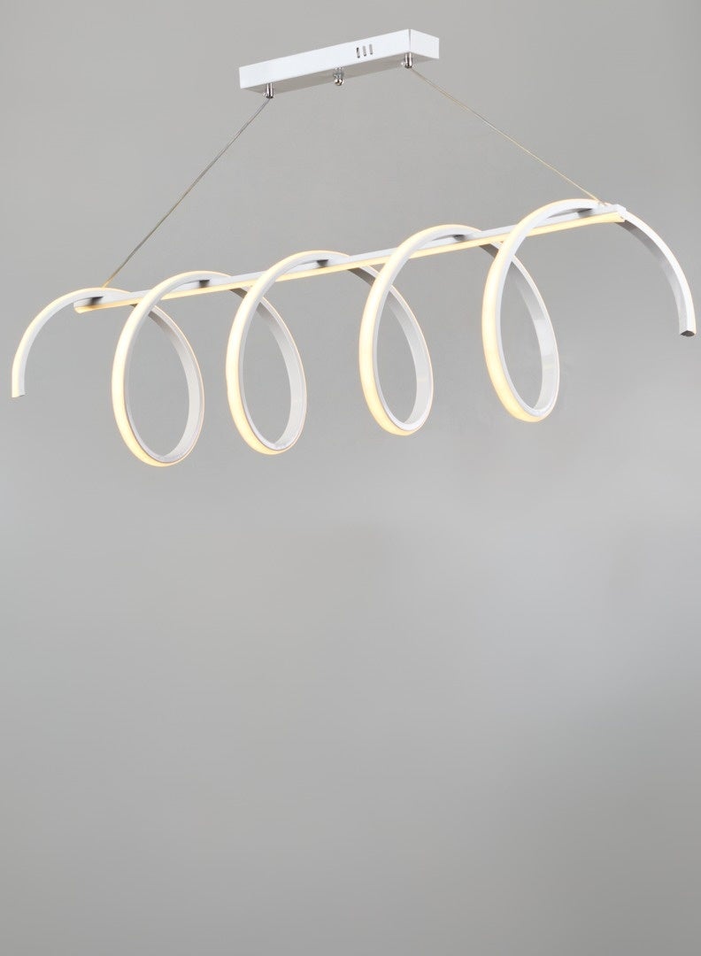 El Rawda Lighting Contemporary white  LED   4 -ring chandelier. Innovative  spiral  design and  stunning   ceiling  light for modern spaces. - Image 3