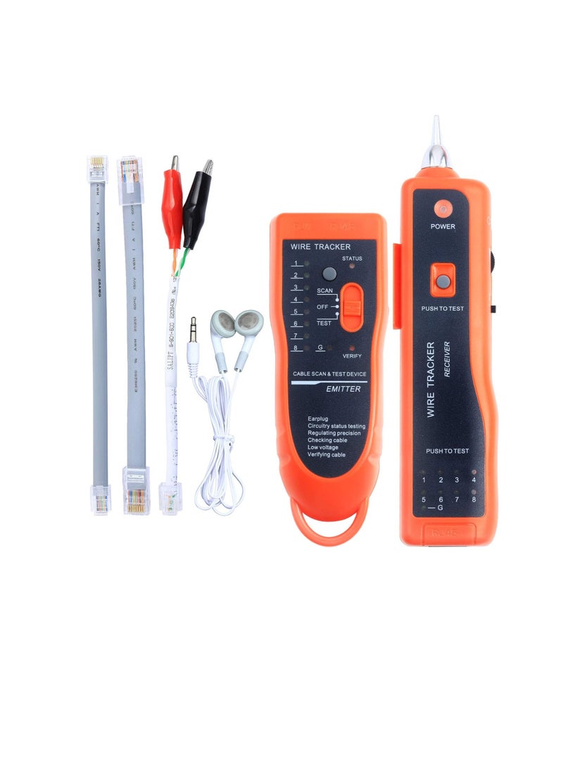 igeekwell Wire Tracker RJ45 RJ11 Finder for Telephone Network Wire Lan Cable for Line DC Detecting/Anode/Cathode Determination Diagnose Tone Networking Tool with Crystal Head - Image 1
