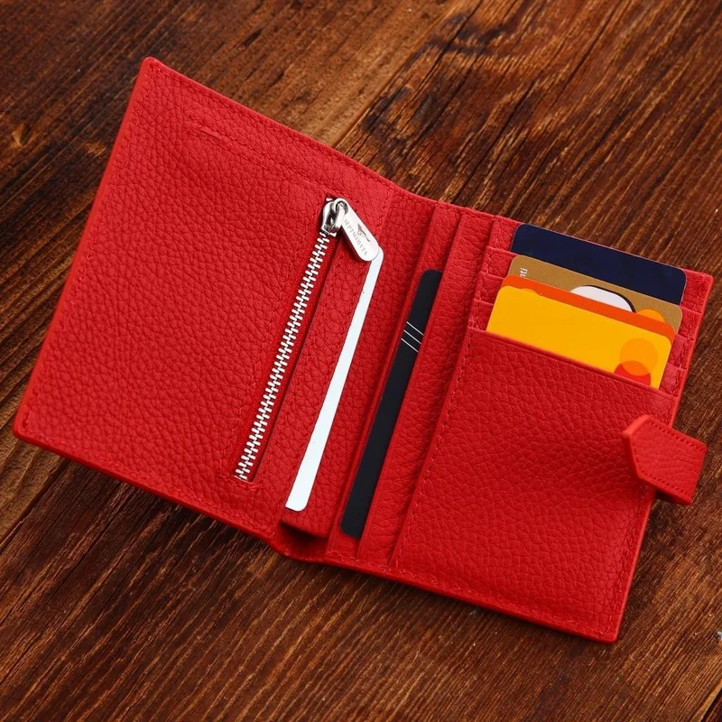 Septwolves Leather Metal Detailed Women's Card Holder and Wallet