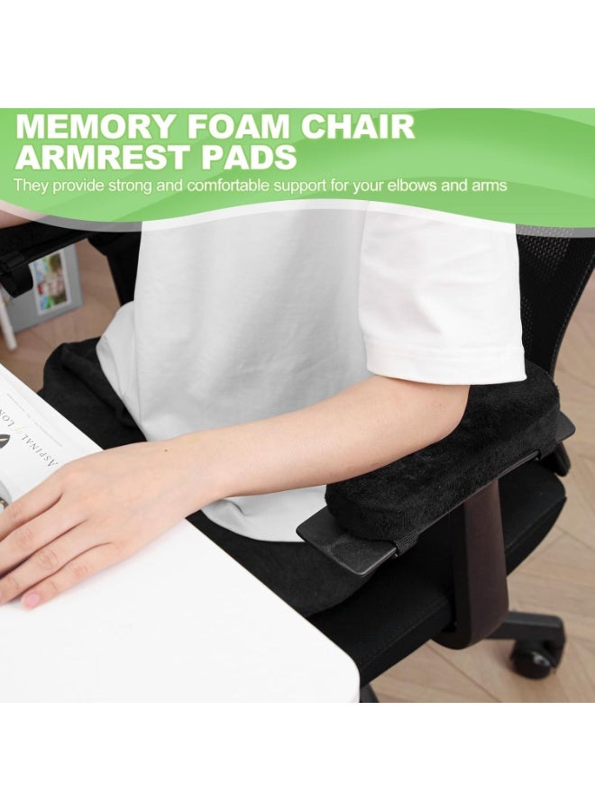 Relex 8PCS Extra Thick Chair Armrest Cushions, Ergonomic Elbow Pillow  with Memory Foam armrest Pads, Armrest Pads Pressure Relief for Office Chair Gaming Chair Armrest (Black) - Image 2