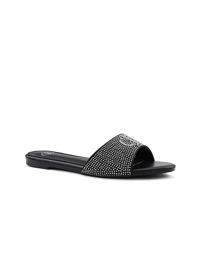 أيقون Shiny-effect flat sandal for special occasions.