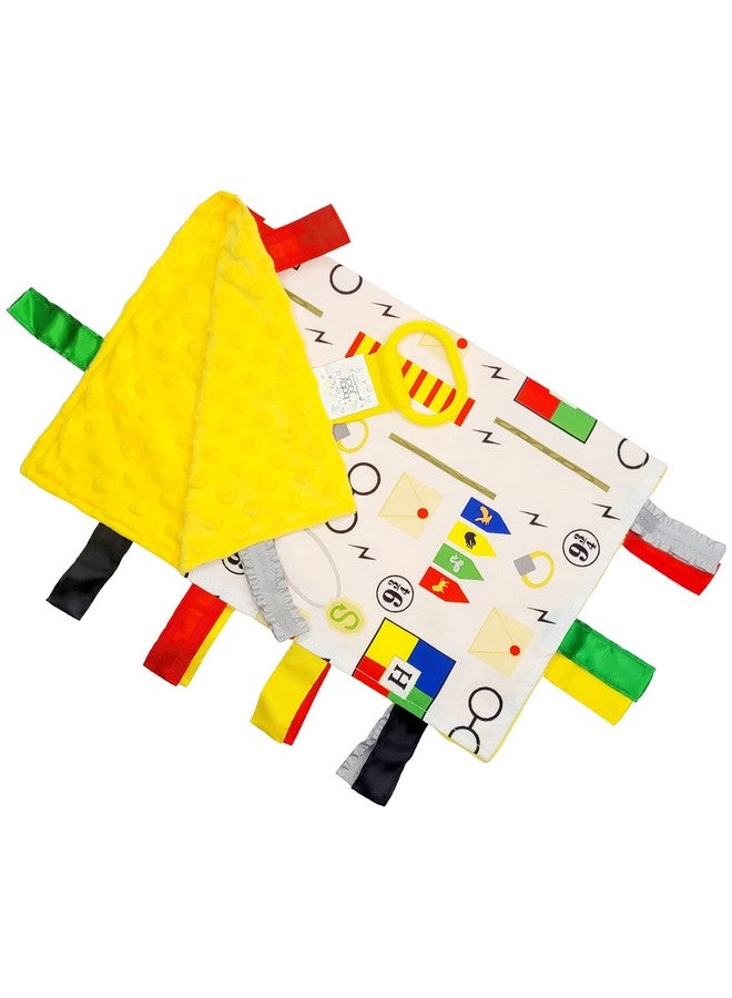 The Learning Lovey Baby Jack & Co 14x18” Wizard Lovey Tag Toys for Babies - Muggles - House Colors - Learn Wizardry - Soft & Safe - Learn Shapes & Colors - Ideal Baby Toy & Baby Gift - BPA Free w/Stroller Clip - Image 1