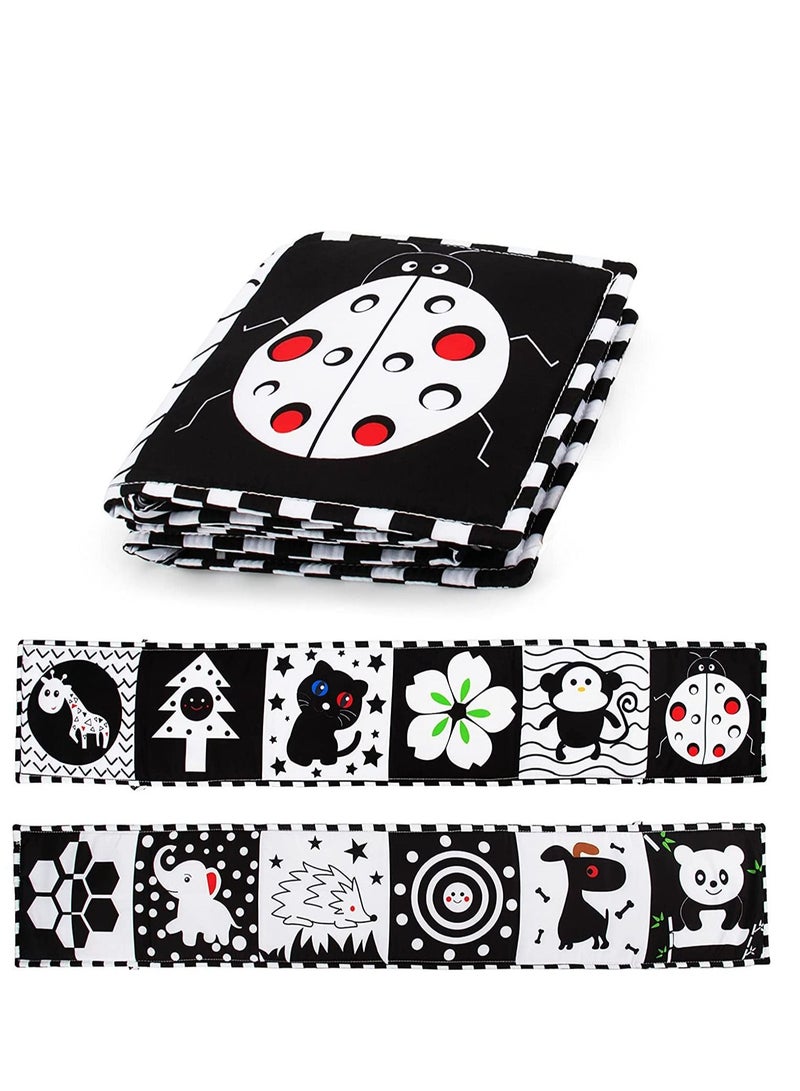 SYOSI High Contrast Baby Cloth Book for Early Education Infant Tummytime Mat ThreeDimensional Can Be Bitten and Tear Not Rotten Paper 03 Years Old Baby Toys Black and White - Image 1
