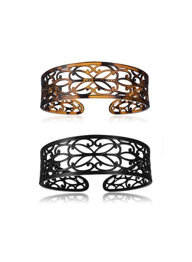 minihope Headbands For Women Fashion Headbands For Girlsblack Brown 2Count. - Image 1