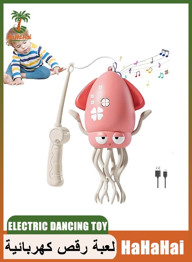 هاهاهاي لعبة الأخطبوط الراقص السحري الكهربائي، مستكشف الأذرع الذكي، الأخطبوط التفاعلي المرح المتحرك، ألعاب راقصة زاحفة مزودة بمستشعر تلقائي للعقبات، روبوت متحرك بثمانية أرجل مع موسيقى (وردي) - Image 1