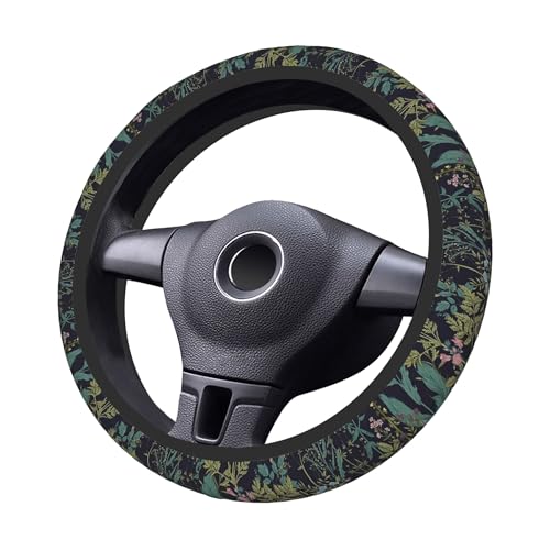 CTVSLFU Steering Wheel Cover Universal Fit Car Interior Accessories for Women 15 Inch Breathable Anti Slip Odorless Neoprene Steering Wheel Cover for Car Decor Protector - Vintage Daisy Dandelion Flower 012 - Image 4