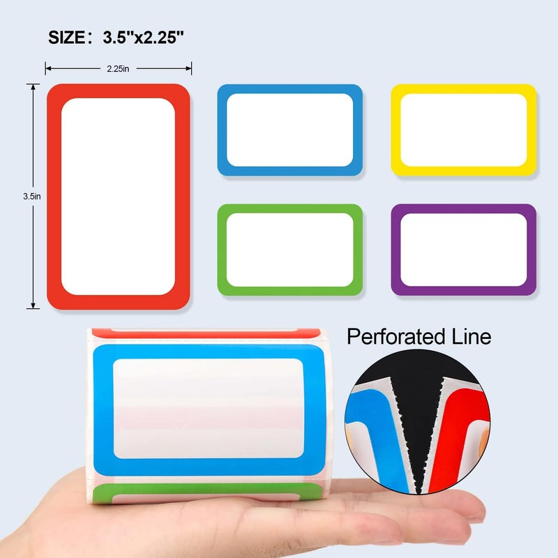 Methdic 5 Colors Name Tags Stickers 400 Labels for Office, Meeting, School, Teachers and Mailing - Image 2