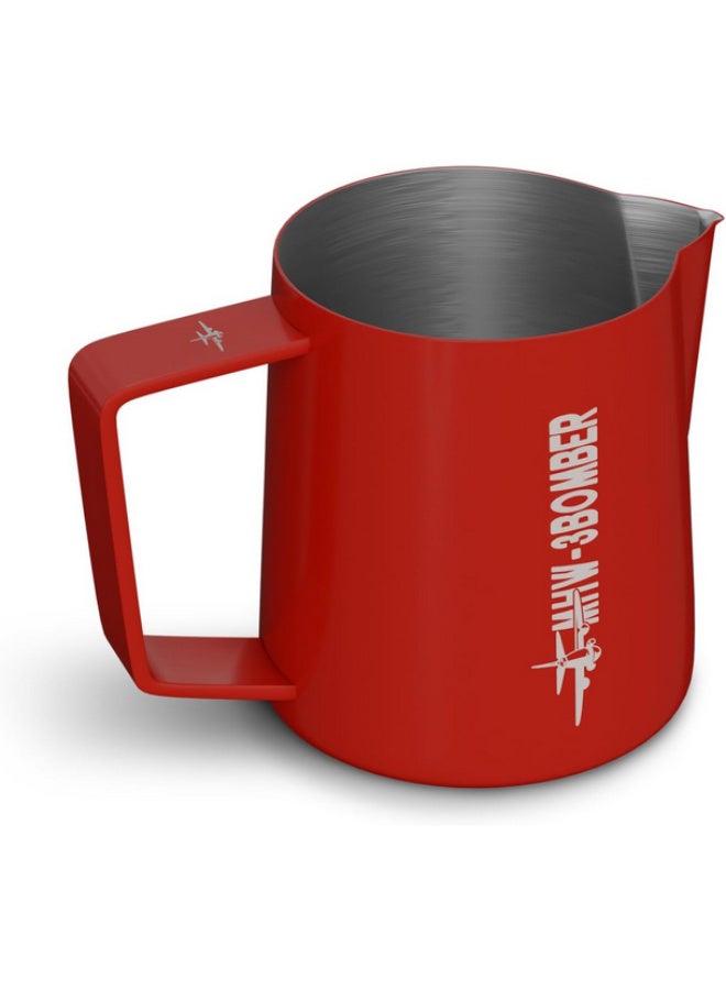 ام اتش دابيلو - ثري بومبار MHW-3BOMBER إبريق رغوة الحليب 16.9 أونصة/500 مل، إبريق لاتيه آرت، إبريق تبخير الإسبريسو مع فوهة دائرية، أحمر P6741R - Image 1