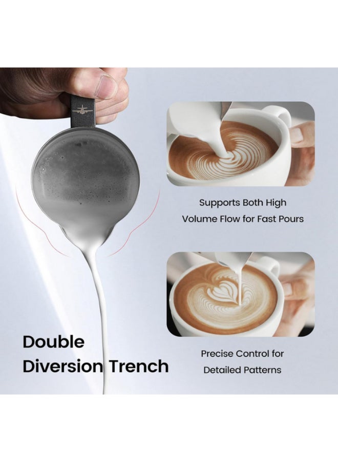 ام اتش دابيلو - ثري بومبار MHW-3BOMBER إبريق رغوة الحليب 16.9 أونصة/500 مل، إبريق لاتيه آرت، إبريق تبخير الإسبريسو مع فوهة دائرية، أحمر P6741R - Image 4