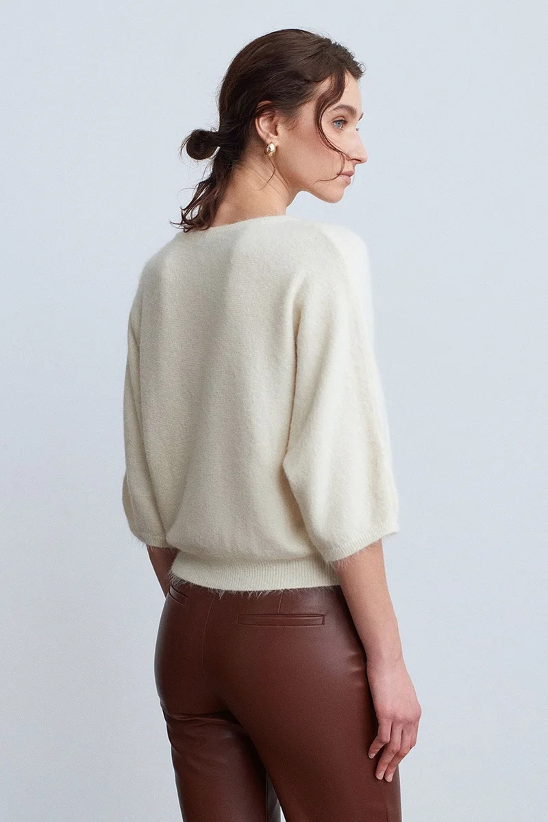 Dilvin Cream Natural DILVIN Women's Wool Blend Sweater for Women | Best Price UAE
