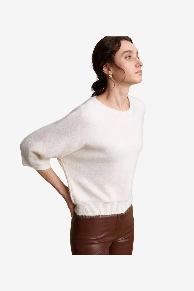 Dilvin Cream Natural DILVIN Women's Wool Blend Sweater for Women | Best Price UAE