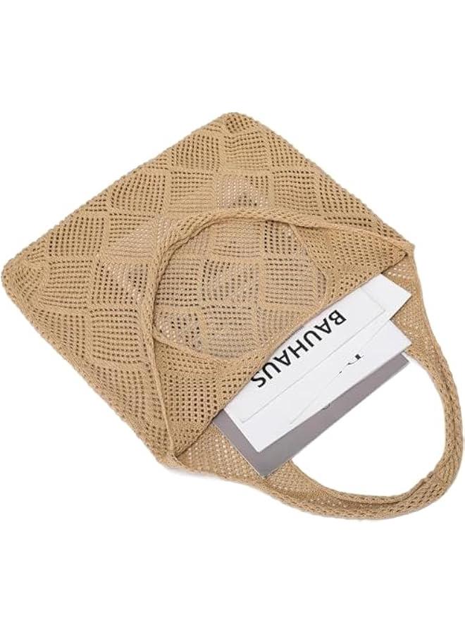 HOOKOR Crochet Bags for Women Summer Beach Tote Bag, Aesthetic Tote Bag, Hand Shoulder Bag,Women's Totes Knit Bag  - Image 4