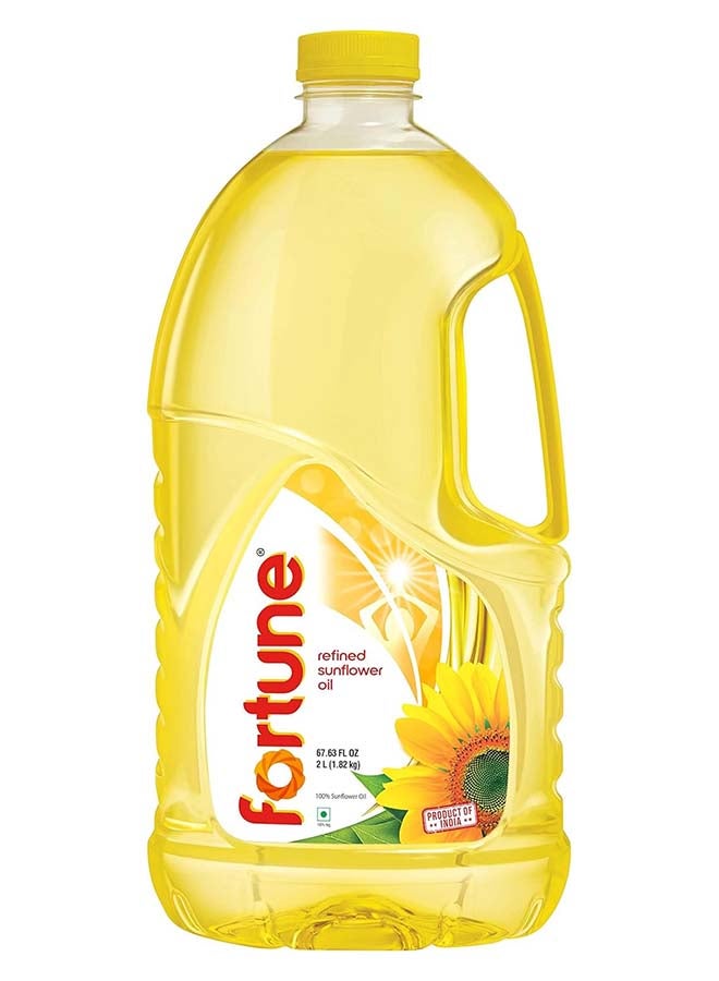 Fortune Refined Sunflower Oil, Healthy Cooking Oil with Low Absorption, 2L - Image 1