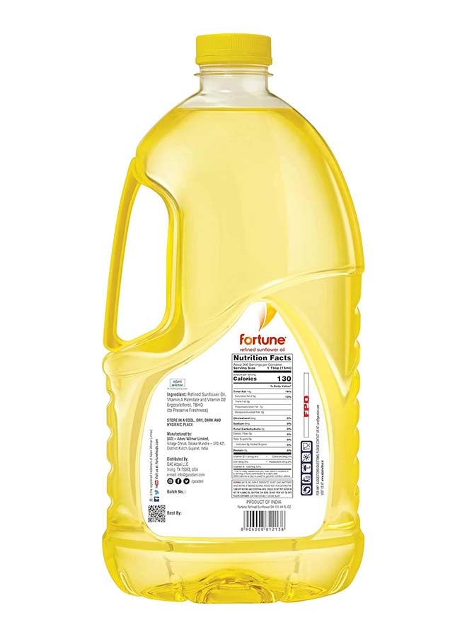 Fortune Refined Sunflower Oil, Healthy Cooking Oil with Low Absorption, 2L - Image 2