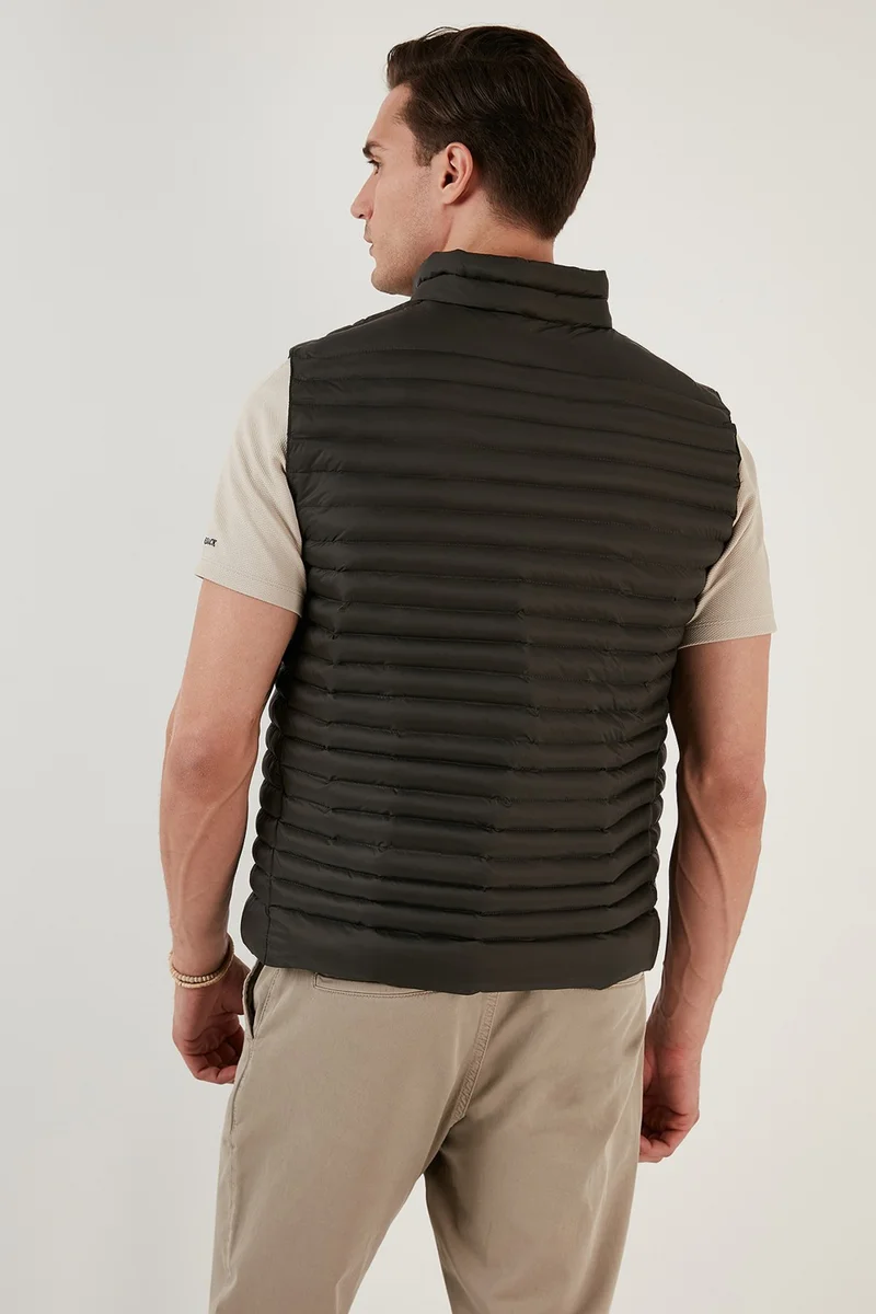 بوراتي Regular Fit Stand Collar Pocket Quilted Puffer Vest Men's VEST 497KIM