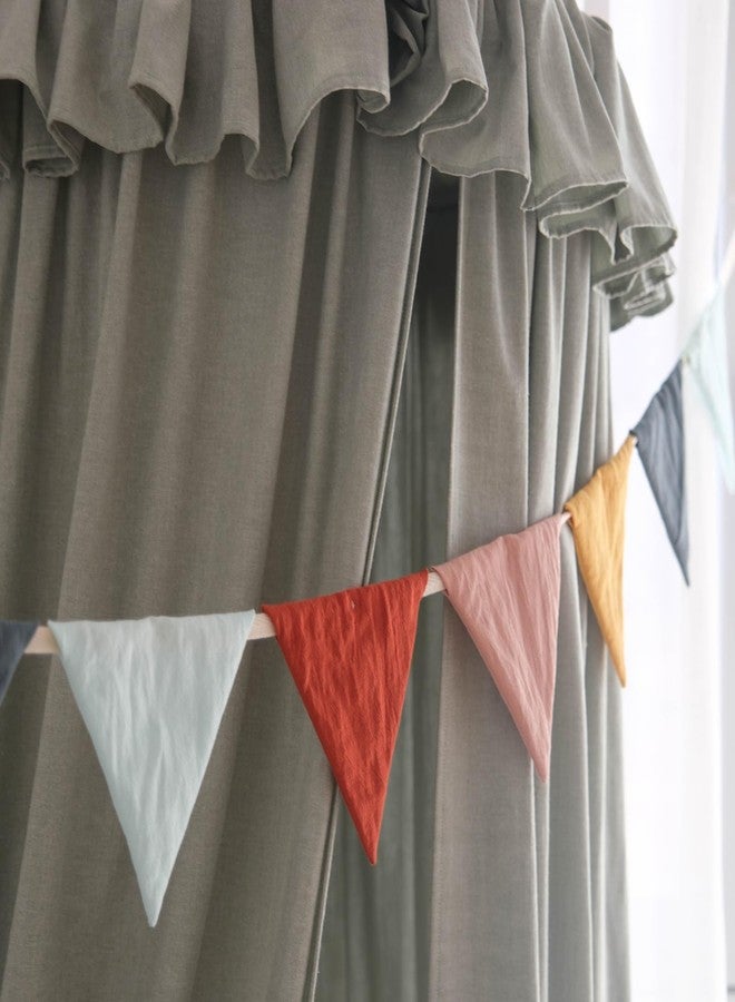 BEIOUDEXIN 3.9ft Half Circle Cotton Banner - Double-Sided Nursery & Kids Room Decor for Tents, Birthday Parties | Soft Pastel Hanging Pennants Pastel pennant banner (Double-layer cotton fabric) - Image 2