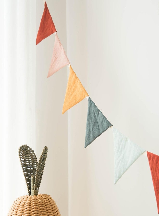 BEIOUDEXIN 3.9ft Half Circle Cotton Banner - Double-Sided Nursery & Kids Room Decor for Tents, Birthday Parties | Soft Pastel Hanging Pennants Pastel pennant banner (Double-layer cotton fabric) - Image 4