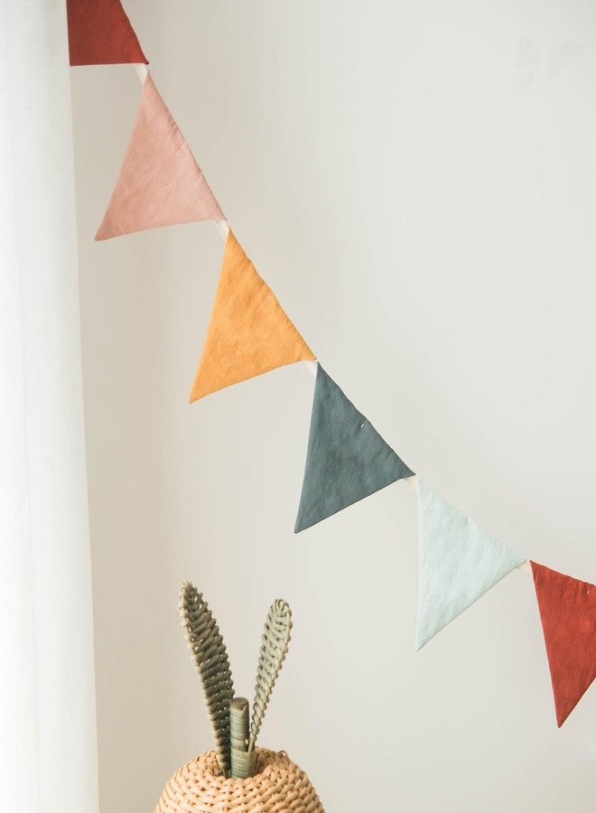 BEIOUDEXIN 3.9ft Half Circle Cotton Banner - Double-Sided Nursery & Kids Room Decor for Tents, Birthday Parties | Soft Pastel Hanging Pennants Pastel pennant banner (Double-layer cotton fabric) - Image 1
