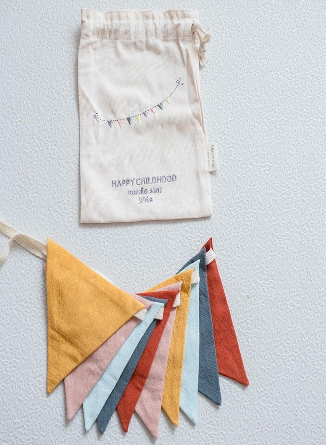 BEIOUDEXIN 3.9ft Half Circle Cotton Banner - Double-Sided Nursery & Kids Room Decor for Tents, Birthday Parties | Soft Pastel Hanging Pennants Pastel pennant banner (Double-layer cotton fabric) - Image 5