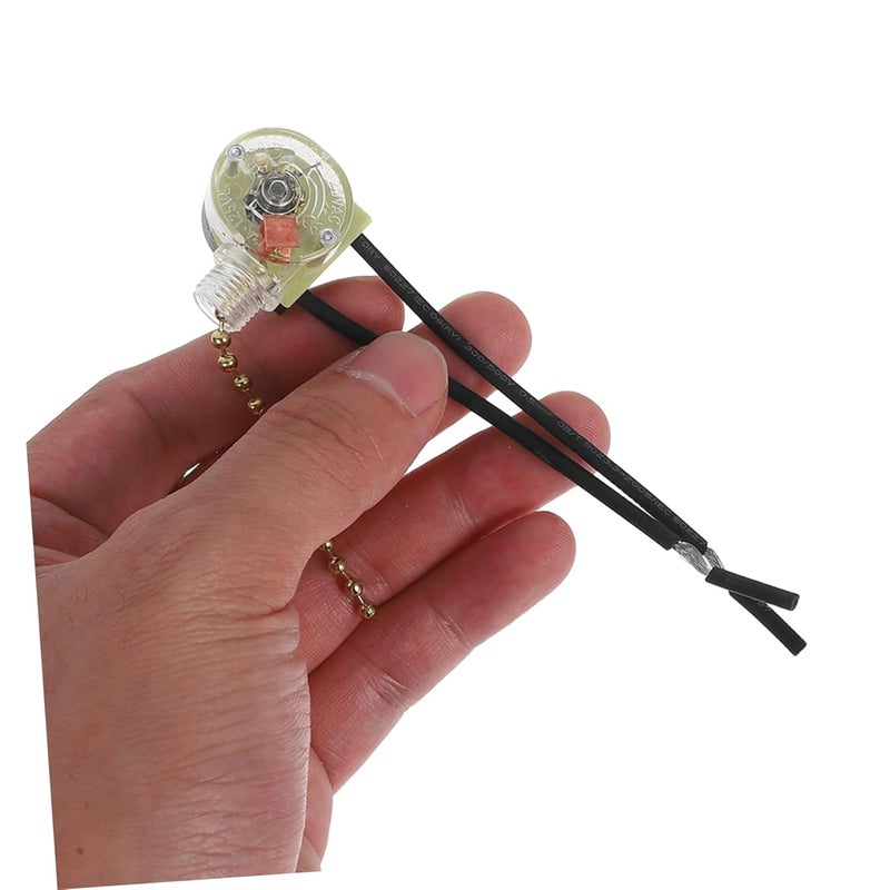 مفتاح سلسلة سحب مروحة سقف ذهبي بديل 3 قطع سهلة التركيب للإضاءة - Image 5