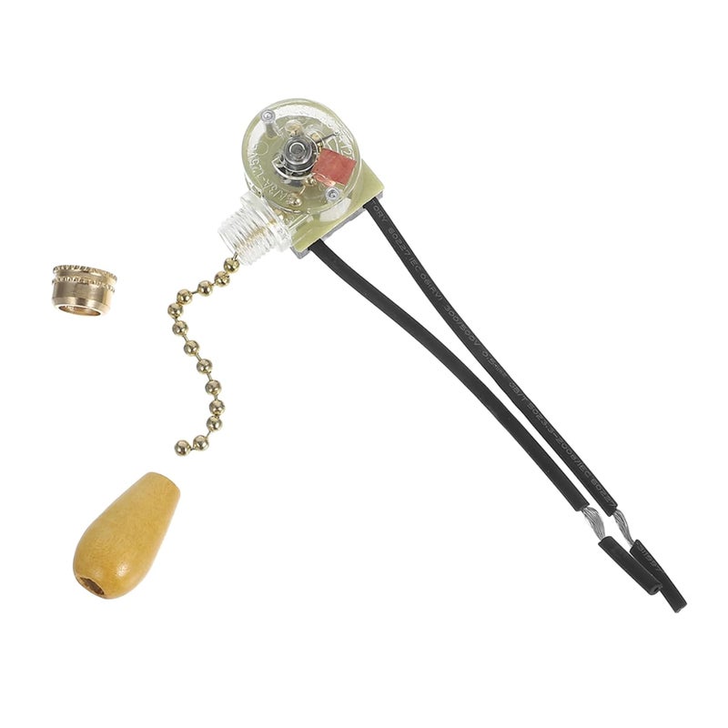 مفتاح سلسلة سحب مروحة سقف ذهبي بديل 3 قطع سهلة التركيب للإضاءة - Image 2