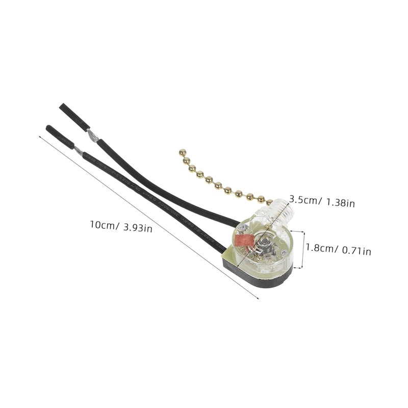 مفتاح سلسلة سحب مروحة سقف ذهبي بديل 3 قطع سهلة التركيب للإضاءة - Image 3