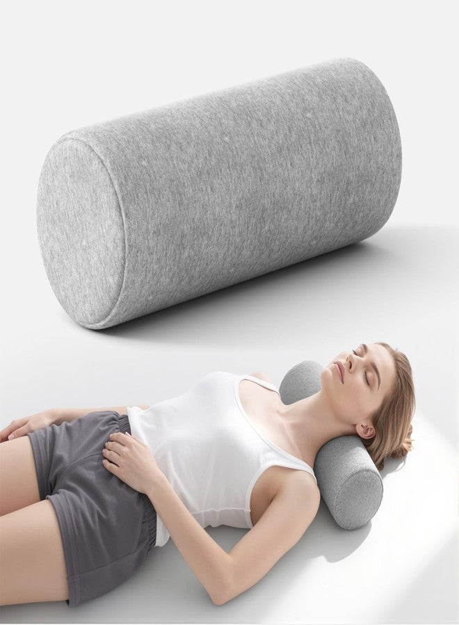 Forcanby Neck Roll Pillow, Memory Foam Neck Support Pillows, Round Neck Pillows, Cylinder Bolster Pillows for Bed, Couch, and Yoga, Removable Washable Cover,15.7 * 5 * 5 inch (Grey) - Image 1