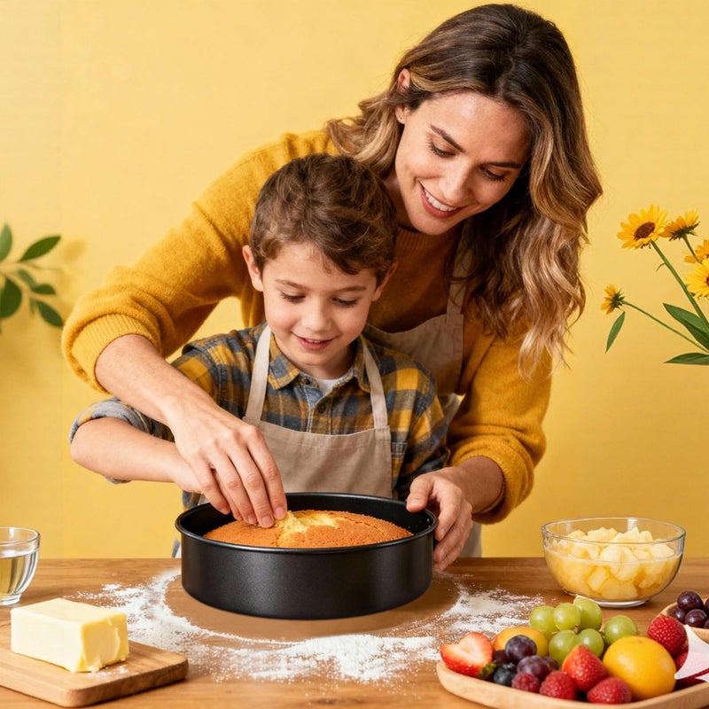 AWTBDP 10 Inch Cake Pan Set of 2, Nonstick Round Cake Pans with 60PCS Pre-cut Parchment Paper for Christmas Birthday Thanksgiving, Circle Cake Pan for Baking Layer Cakes Deep-Dish Pizza Pie, Dishwasher Safe - Image 5
