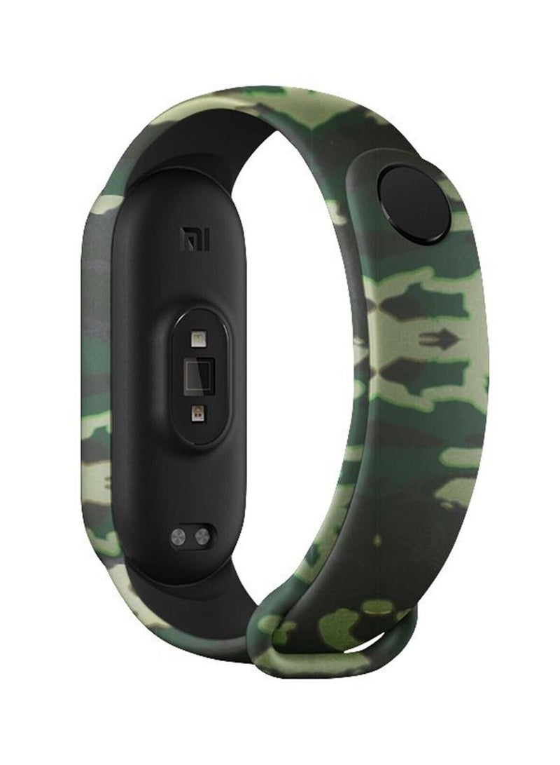 HEXABEX Replacement Mi Band 7 Strap Band Camouflage Silicone Army Green  - Image 3