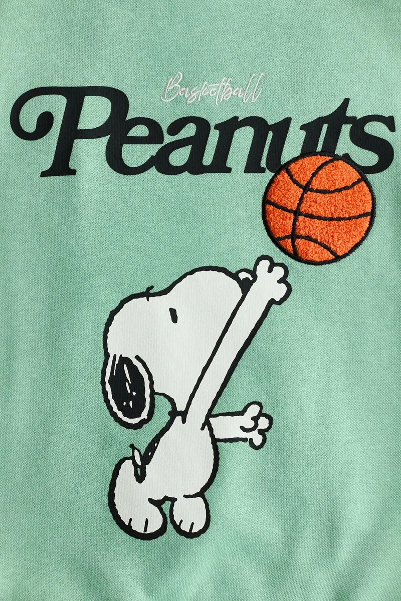 اتش اند ام سويت شيرت فضفاضة ذات طبعة