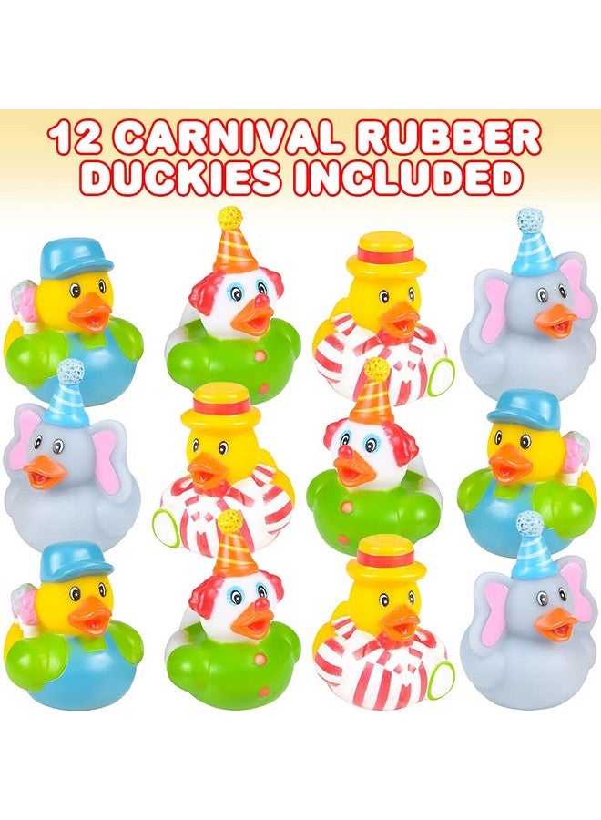 ArtCreativity Carnival Rubber Duckies for Kids, Pack of 12 Cute Duck Bathtub Pool Toys, Fun Carnival Supplies, Birthday Party Favors for Boys and Girls - Image 2