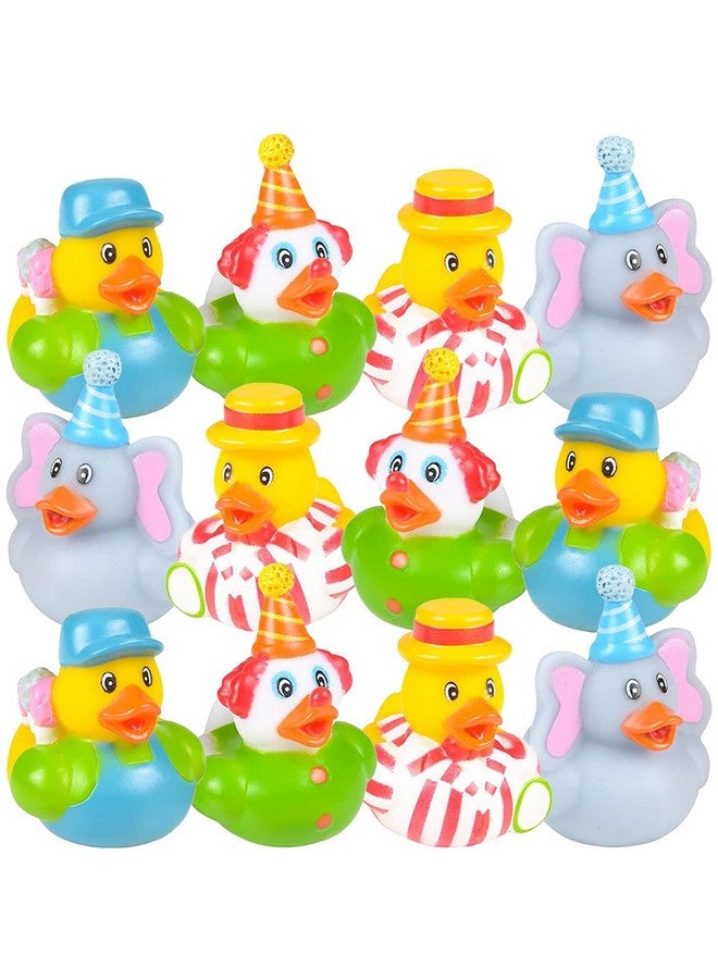 ArtCreativity Carnival Rubber Duckies for Kids, Pack of 12 Cute Duck Bathtub Pool Toys, Fun Carnival Supplies, Birthday Party Favors for Boys and Girls - Image 1