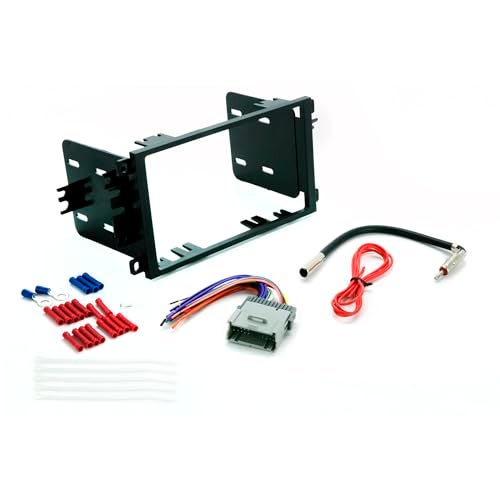 Scosche ICGM8BN Double DIN Radio Installation Dash Kit Compatible with Select 1992-2012 General Motors Vehicles - Complete Basic Aftermarket Car Stereo Install Kit - See Fit Guide Image for Vehicles - Image 1