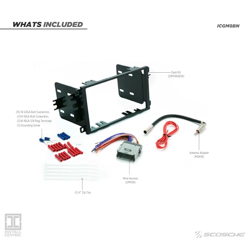 Scosche ICGM8BN Double DIN Radio Installation Dash Kit Compatible with Select 1992-2012 General Motors Vehicles - Complete Basic Aftermarket Car Stereo Install Kit - See Fit Guide Image for Vehicles - Image 2