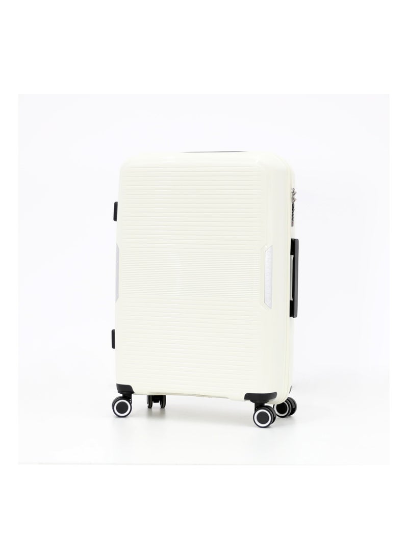 GIORDANO Hardshell Luggage Double Spinner Trolley Bag 3 Pieces Set,Ivory (S-20",M-24",L-28")  - Image 2