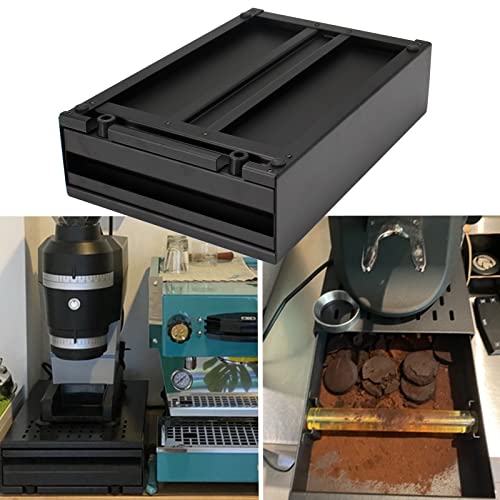 DIBTSA Espresso Knock Box Drawer, Stainless Steel Pull-Out Style Coffee Grounds Powder Container Bin for Cafes Restaurant Home Bar, Large, 14.96 x 10.03 x 3.93 inch (Black) - Image 4