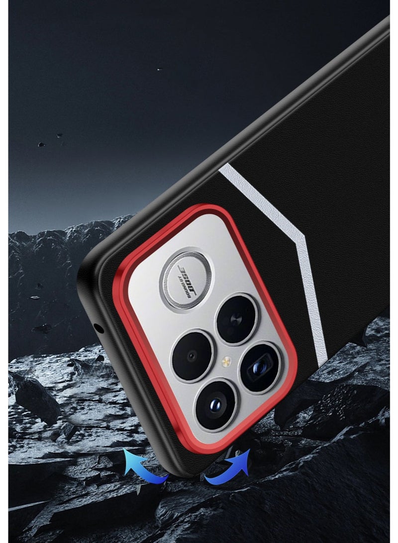 general Case For Redmi k90 Pro Max, Stylish Waistline Leather Anti-Fingerprint Cover Ultra Thin TPU Shockproof Shell - Image 4