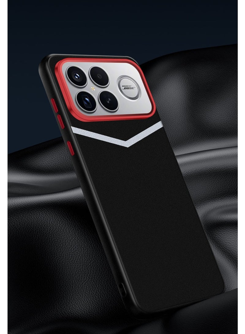 general Case For Redmi k90 Pro Max, Stylish Waistline Leather Anti-Fingerprint Cover Ultra Thin TPU Shockproof Shell - Image 3