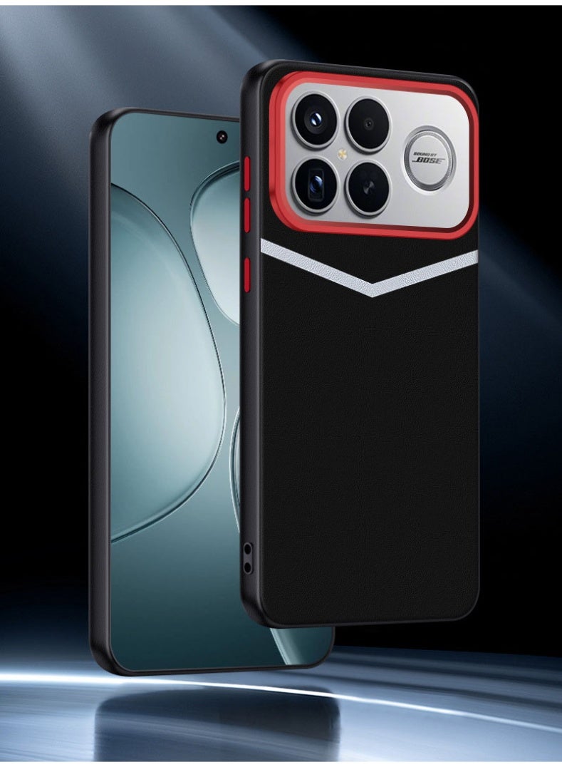 general Case For Redmi k90 Pro Max, Stylish Waistline Leather Anti-Fingerprint Cover Ultra Thin TPU Shockproof Shell - Image 2